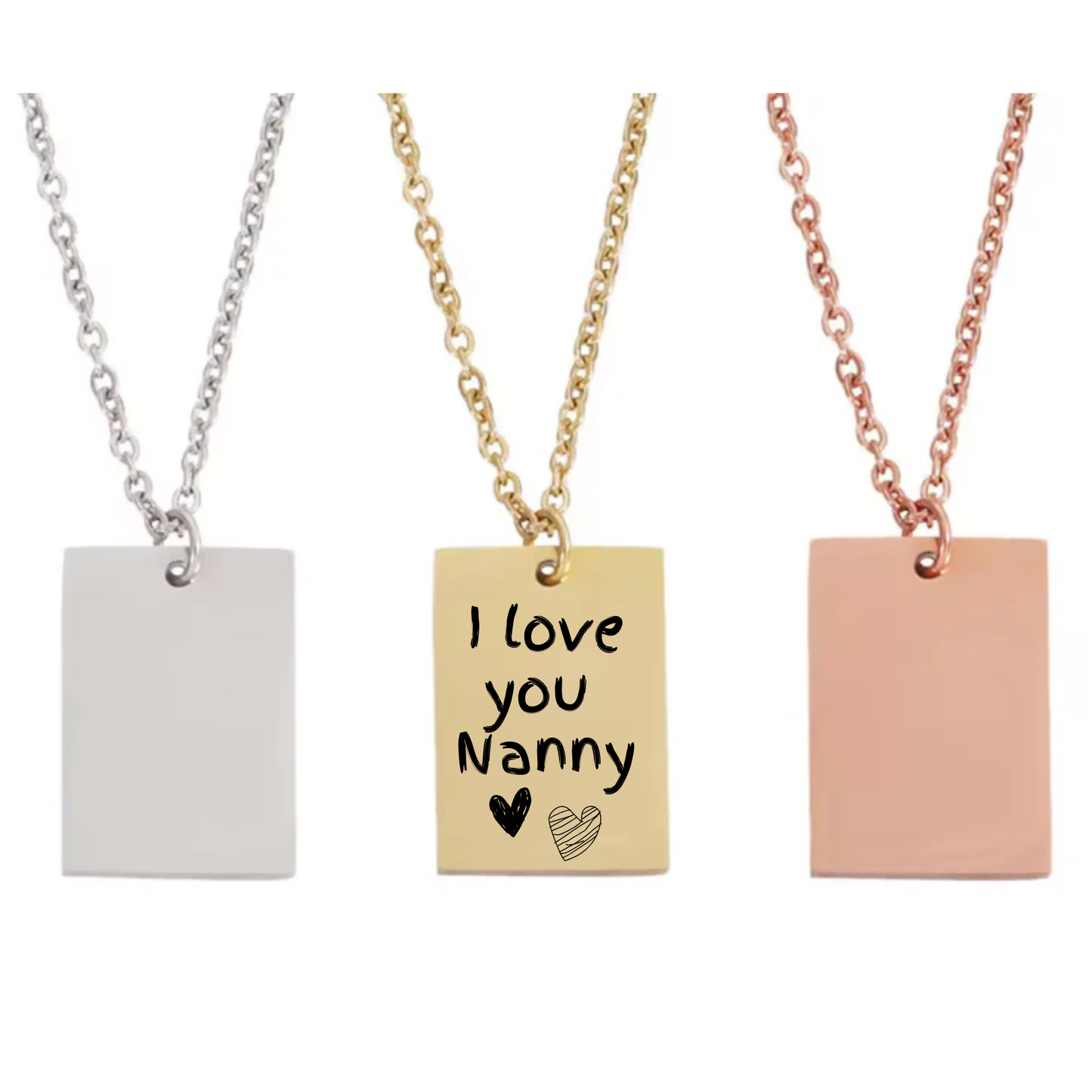 Writing Engraved Necklace