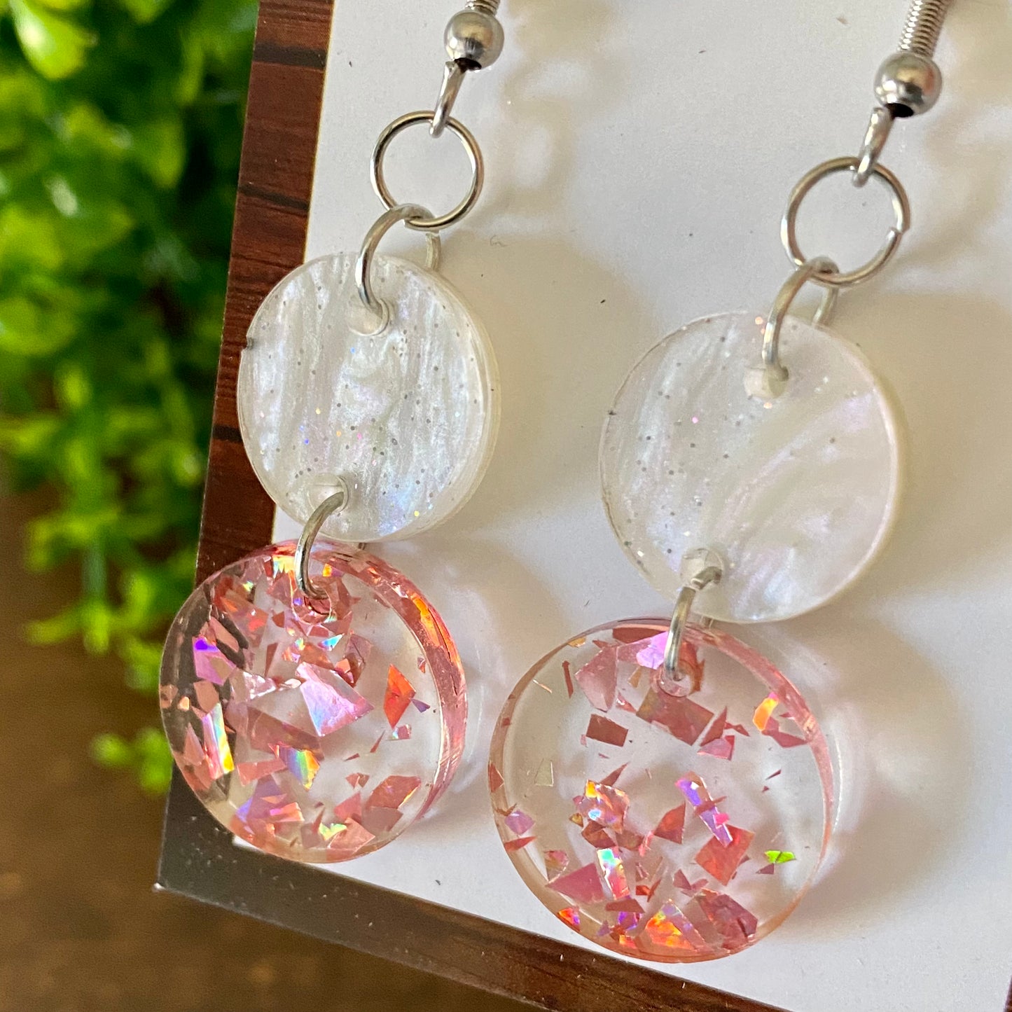 Drop Circle Acrylic Dangle Earrings