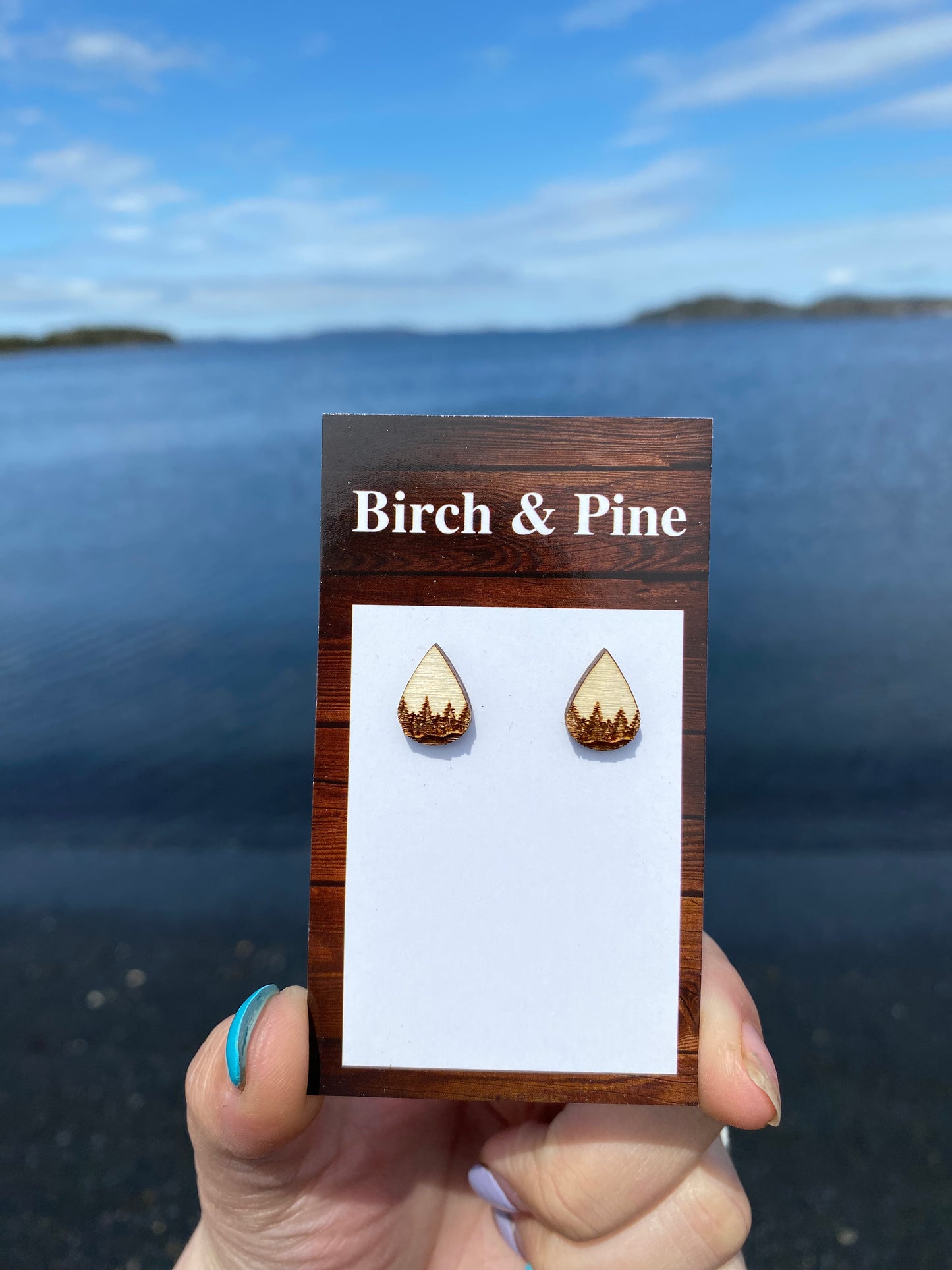 Teardrop Forest Stud Earrings