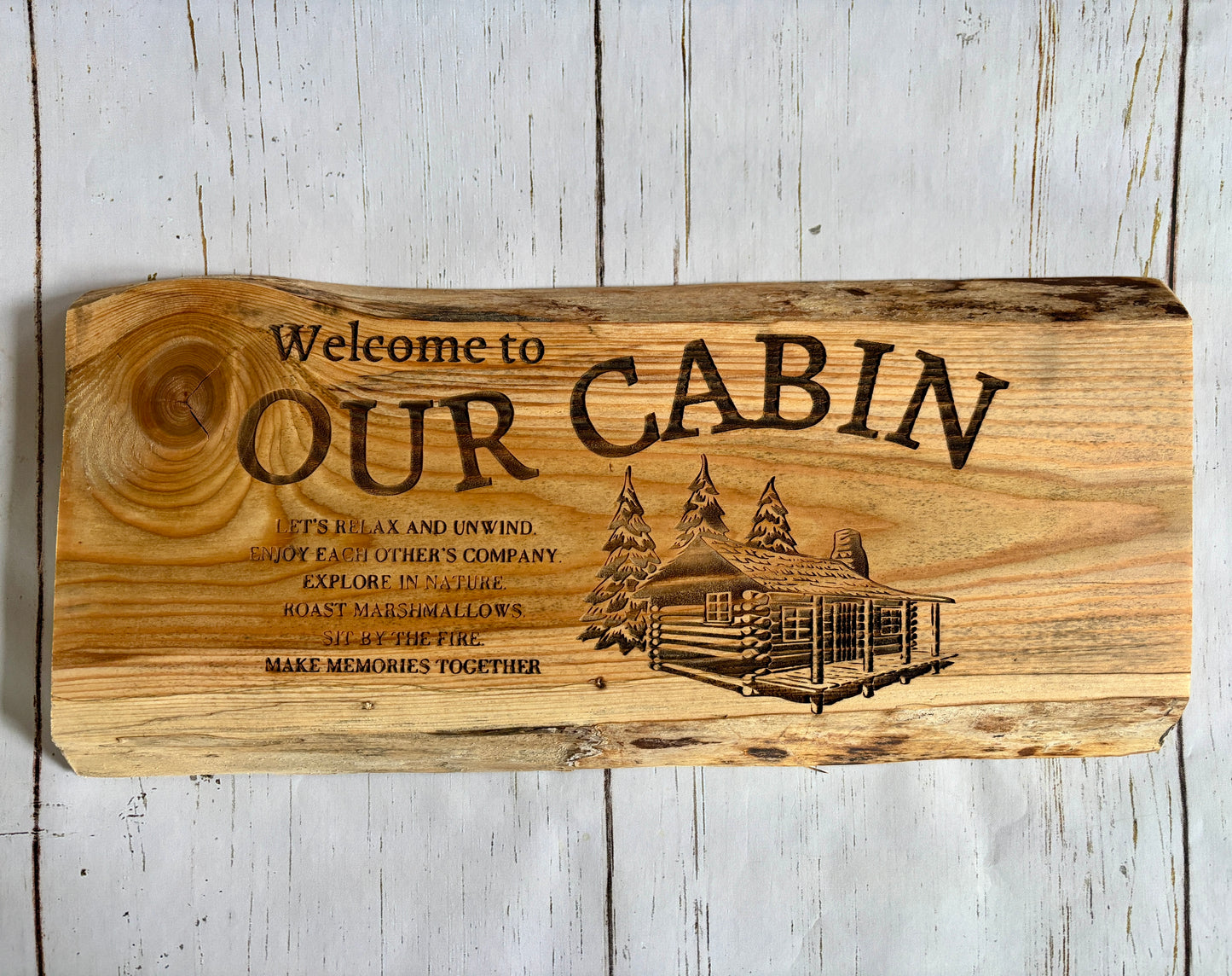 Engraved Live-edge signs
