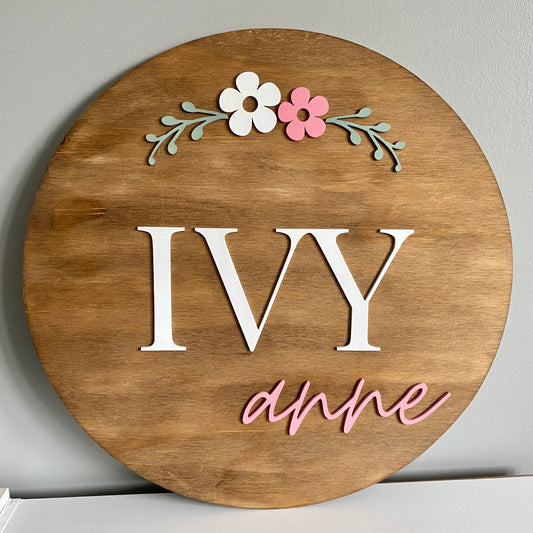 Simple Flower Name Sign