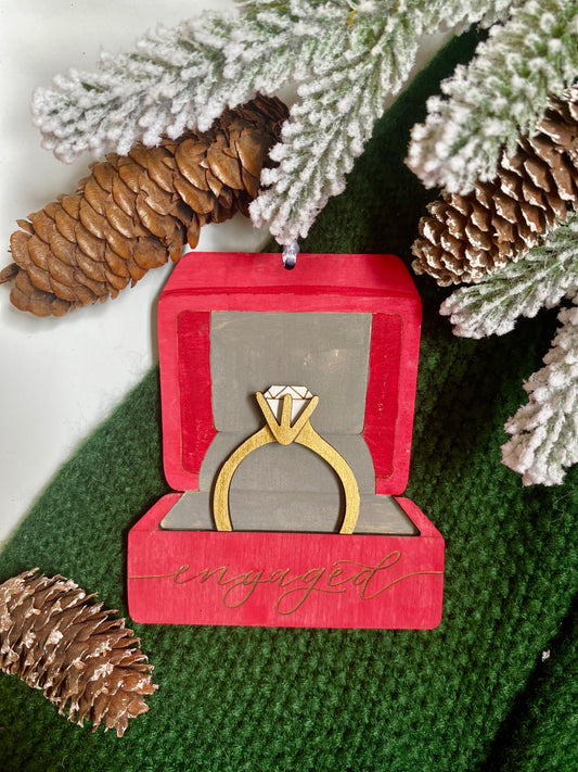 Engaged Ring Box Ornament