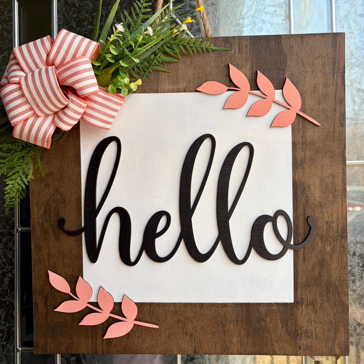 Square Hello Door Hanger