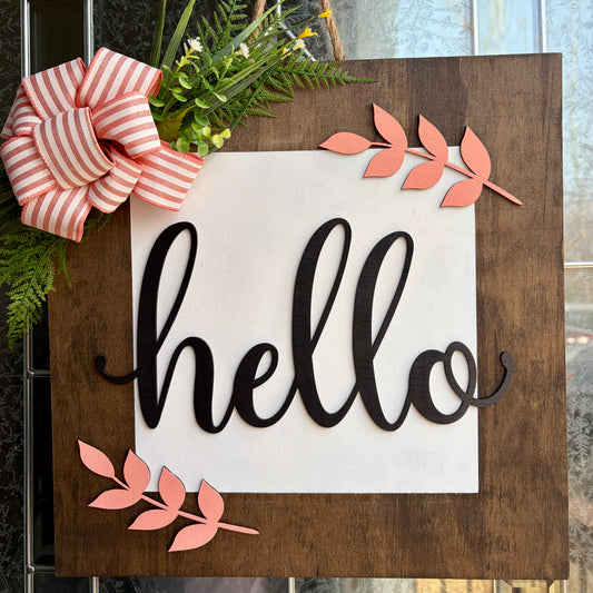 Square Hello Door Hanger