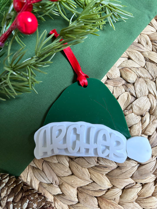 Santa Hat Name Ornament