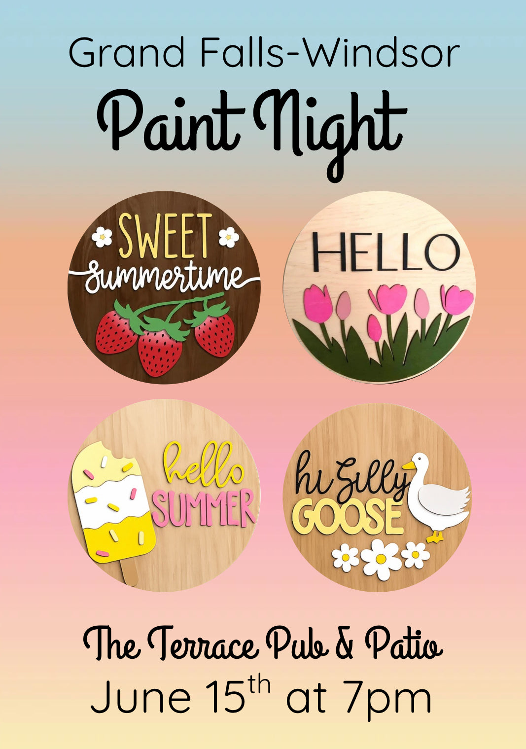 June 15th Paint Night Grand Falls-Windsor