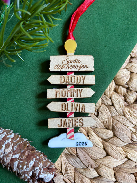 Santa Stop here Ornament
