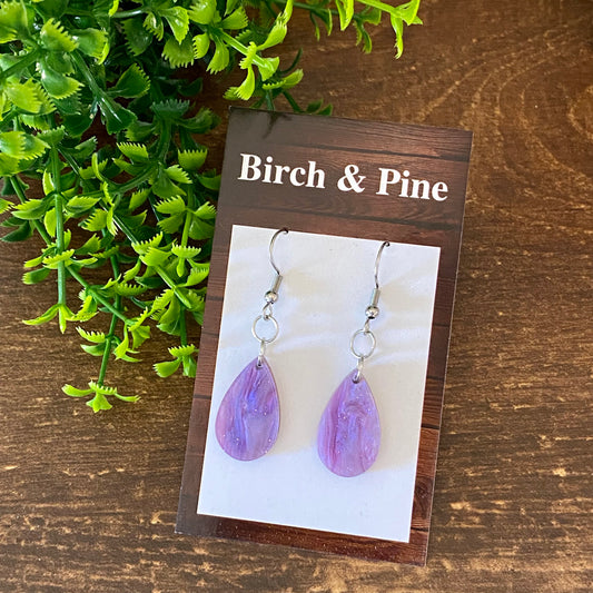 Purple Teardrop arcylic dangle earrings
