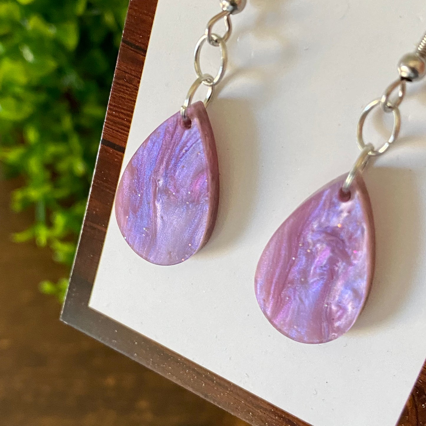 Purple Teardrop arcylic dangle earrings