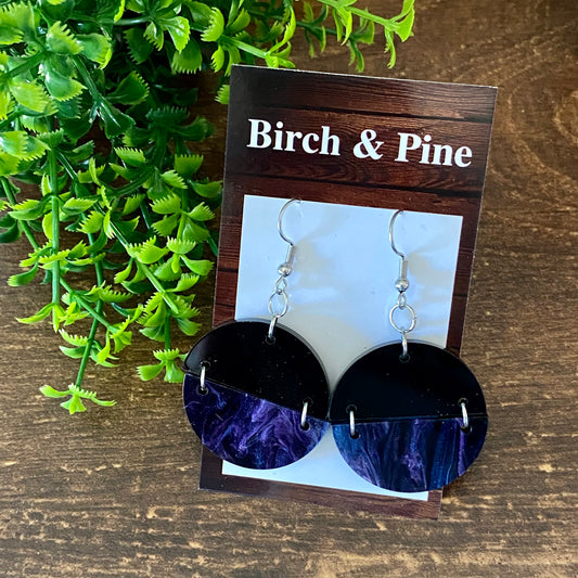 Midnight swirl Acrylic Dangle Earrings