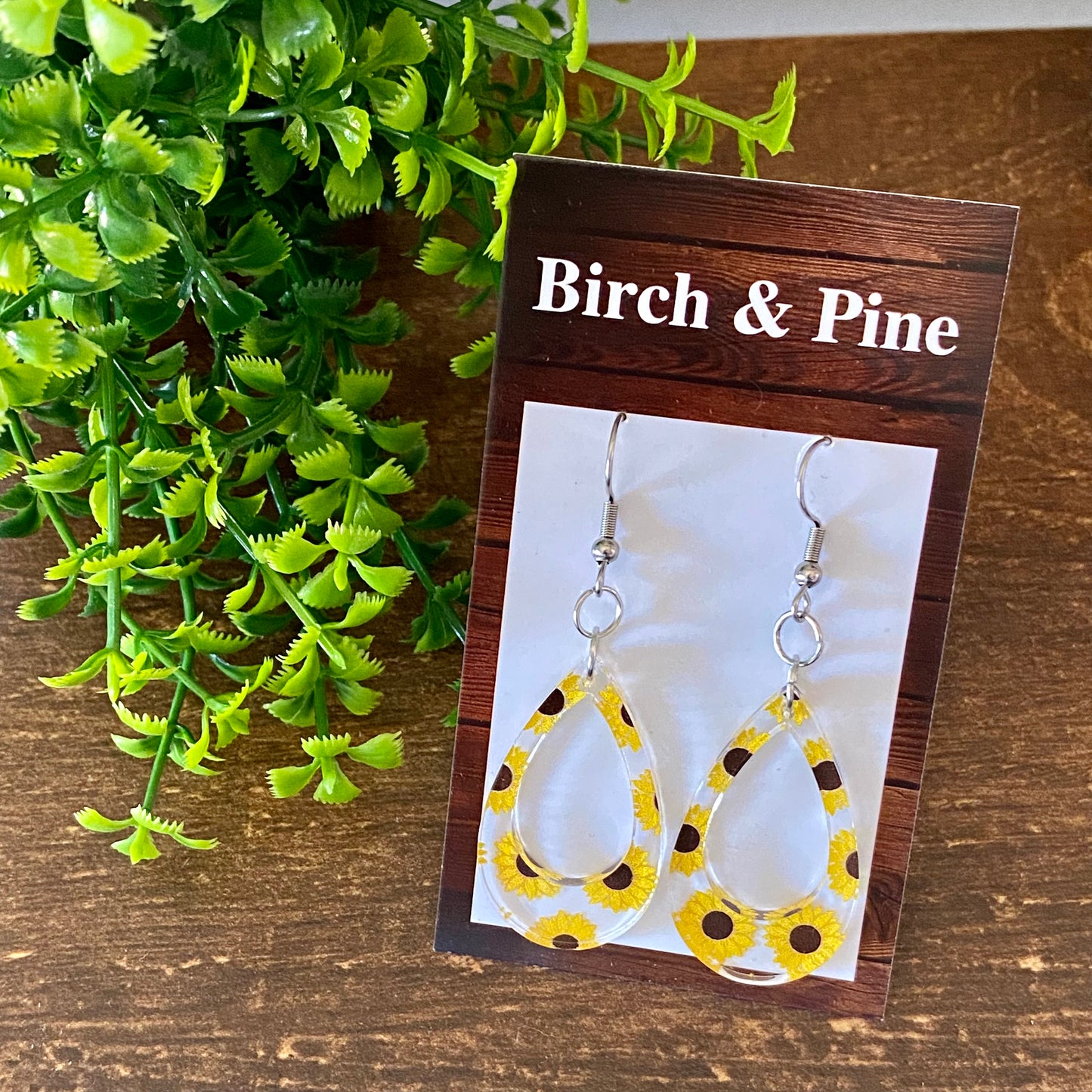 Sunflower Teardrop Dangle Earrings