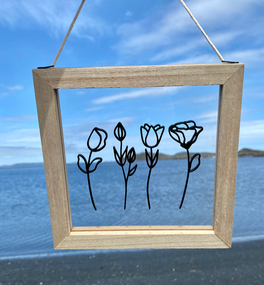 Floral Clear Acrylic Sign