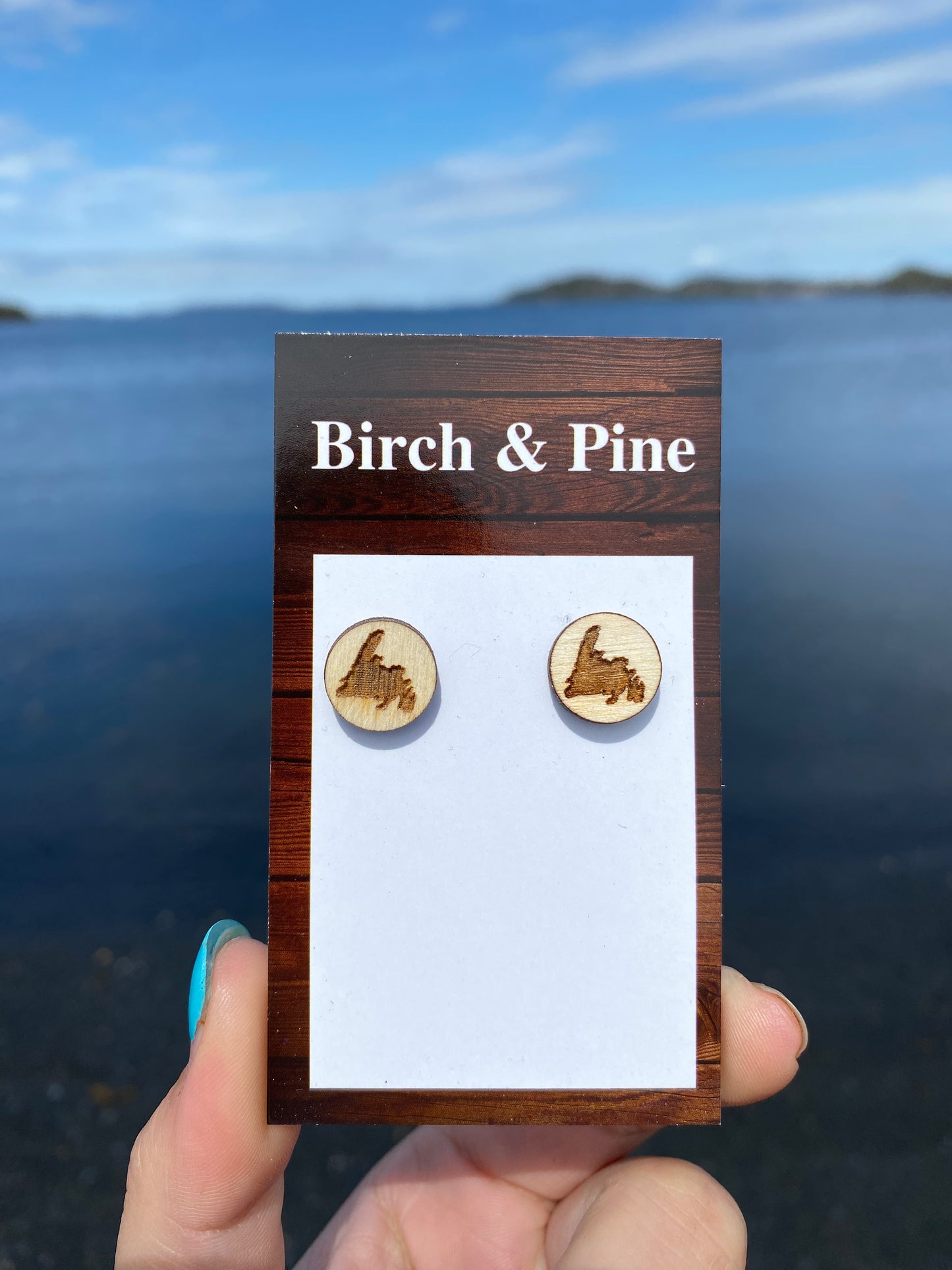 Engraved Newfoundland Stud Earrings