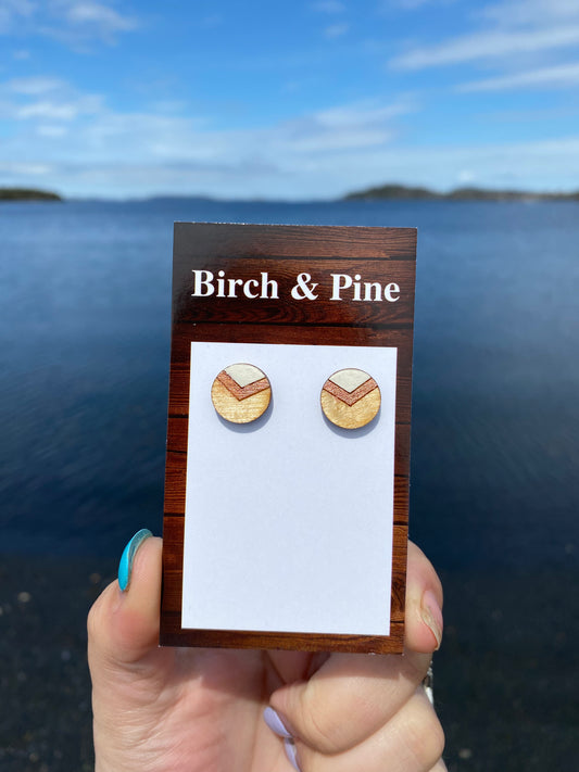 Rose Gold Chevron Stud Earrings