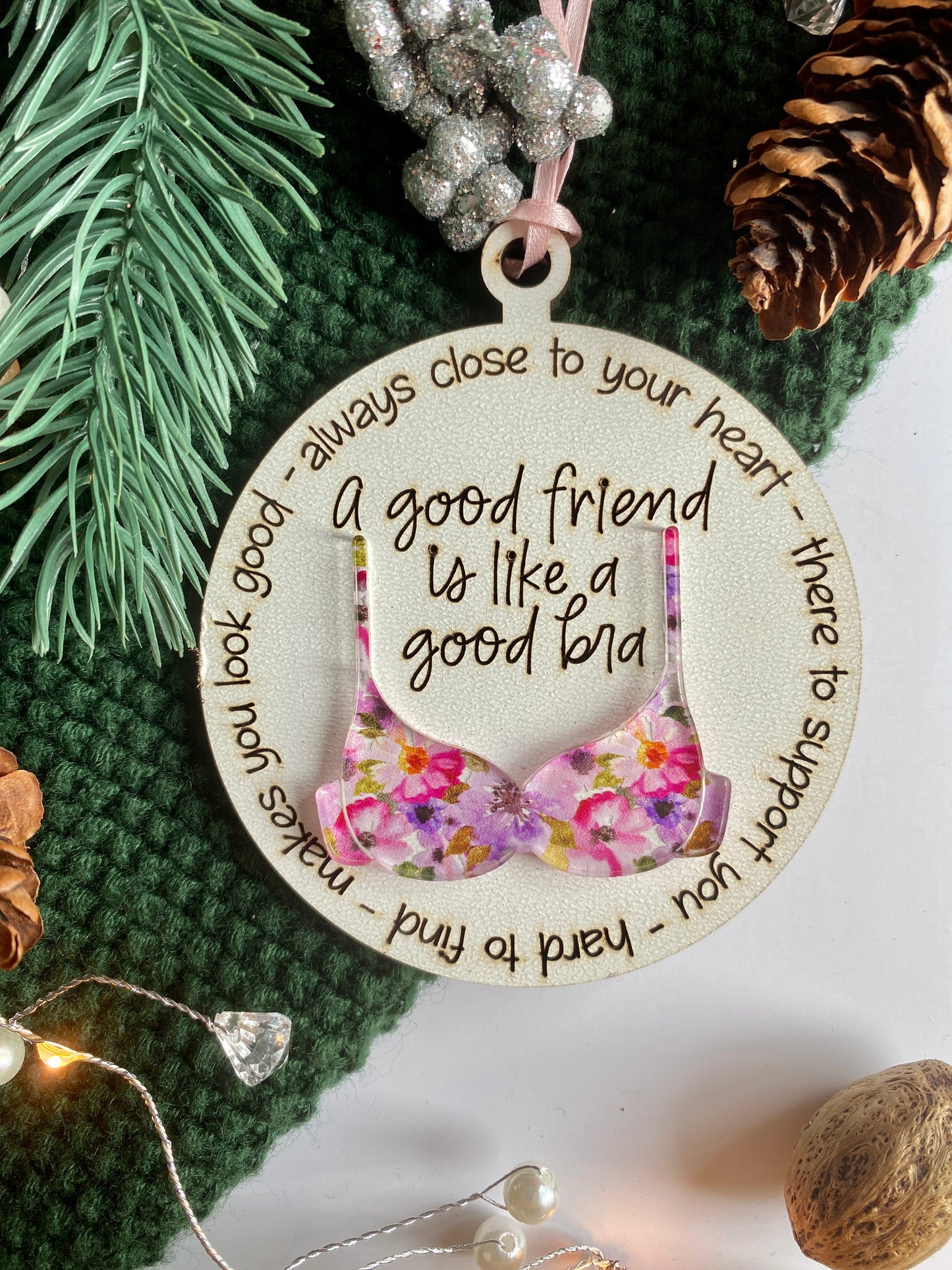 Good Friend Bra Ornament