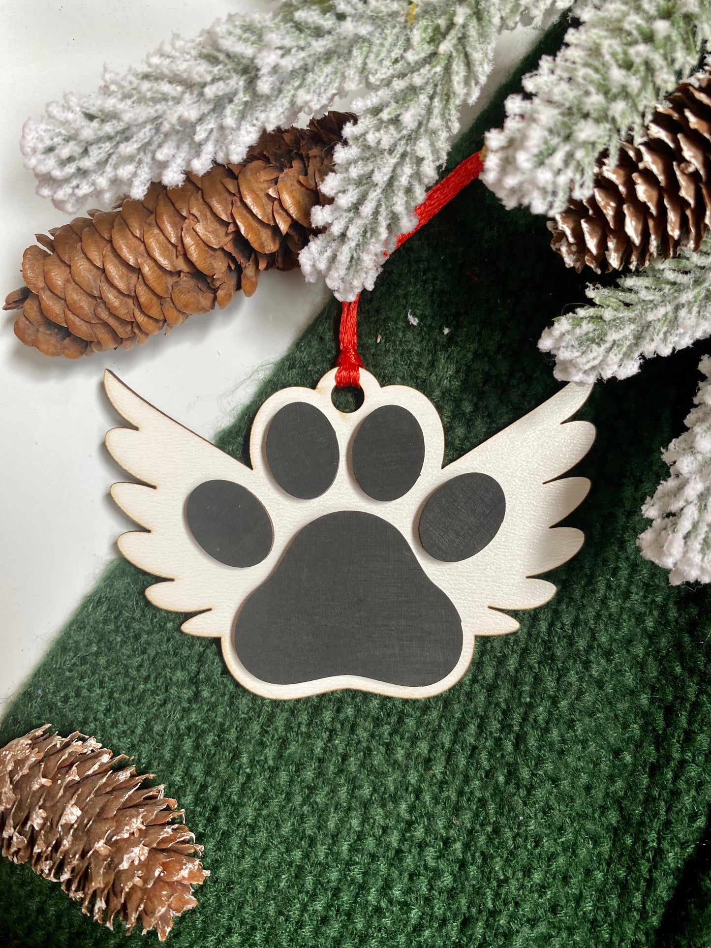 Paw Print Wings Ornament