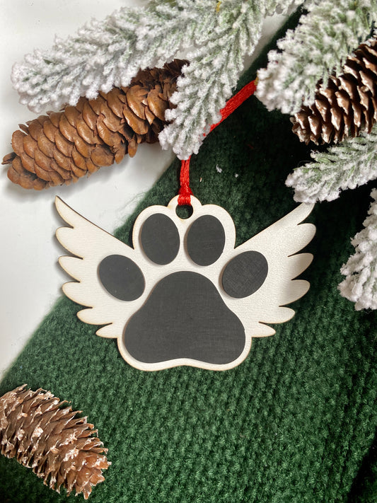 Paw Print Wings Ornament
