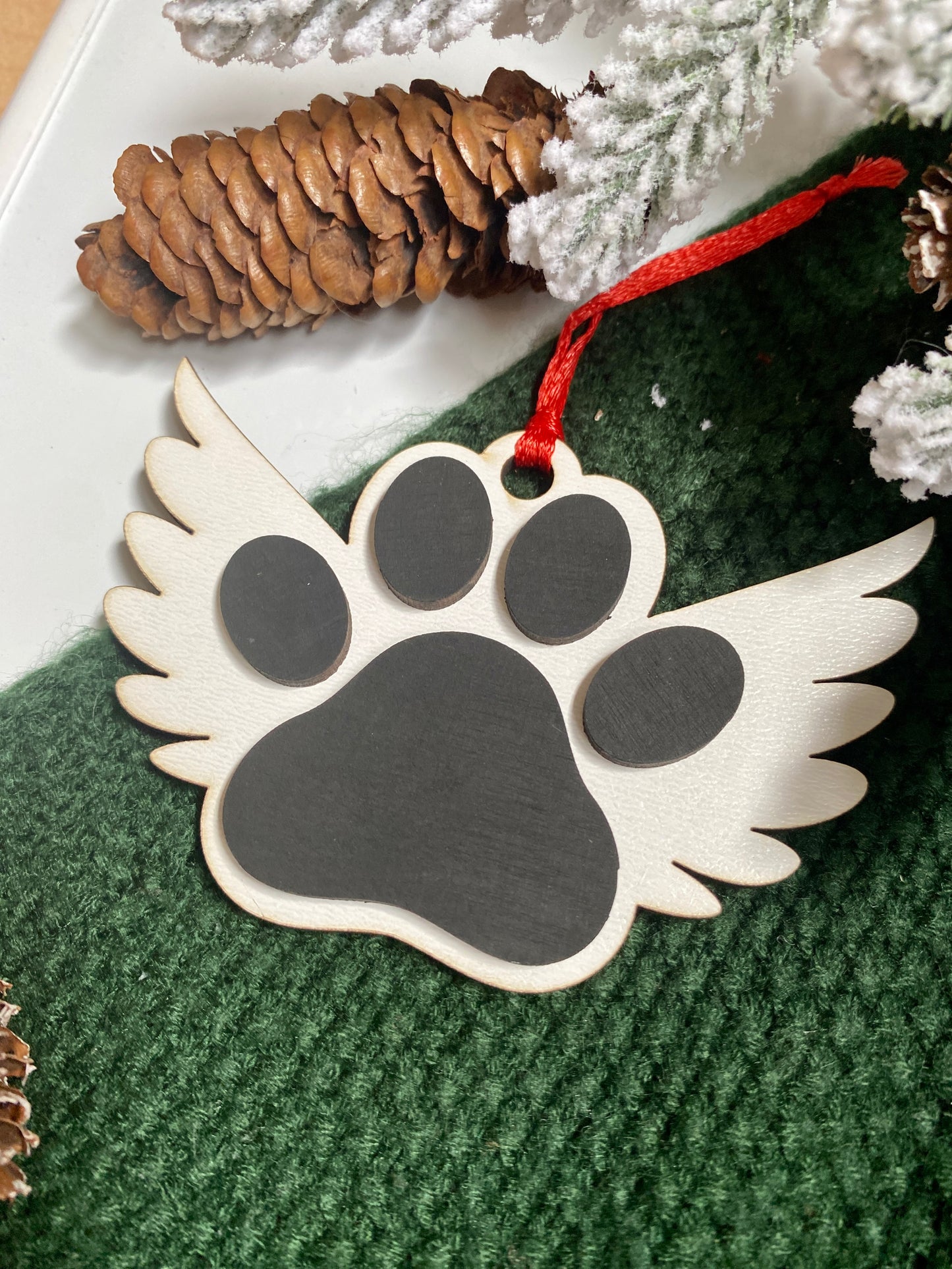 Paw Print Wings Ornament