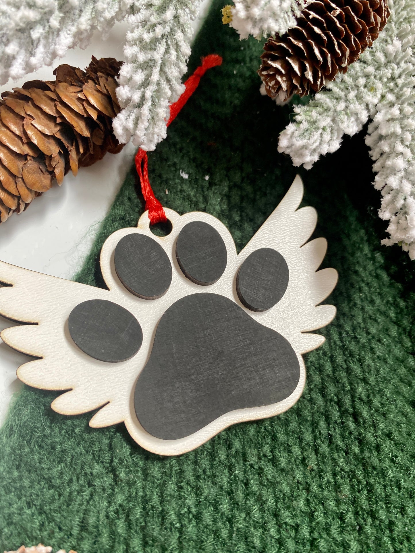 Paw Print Wings Ornament