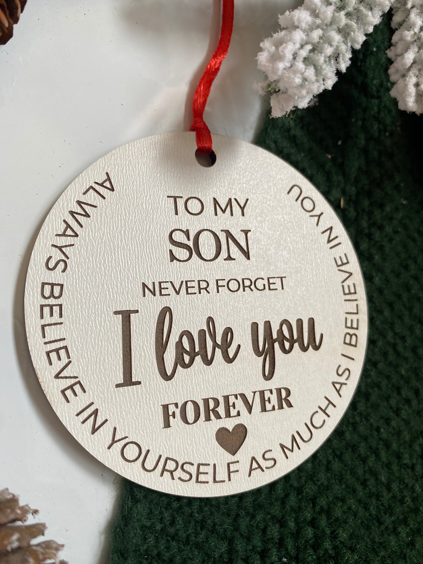 To My Son Ornament
