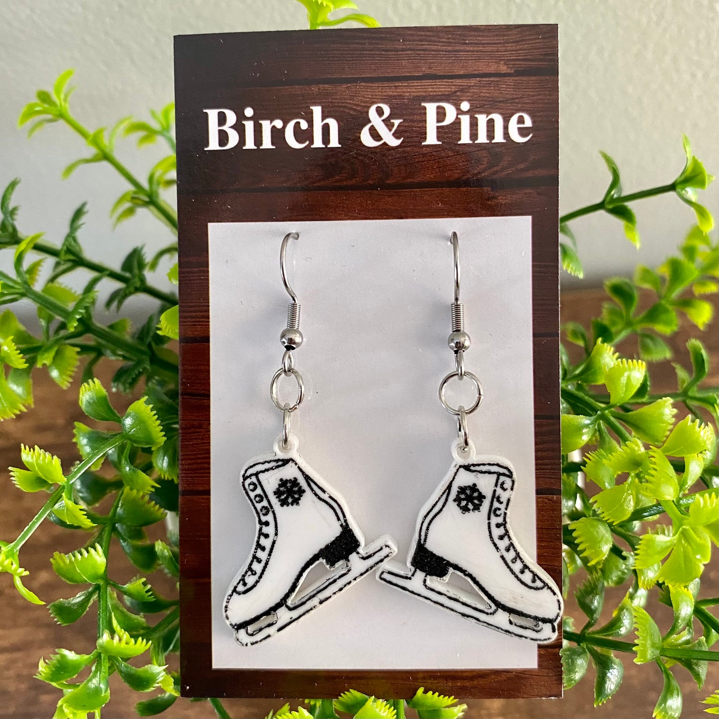 Figure Skate Dangle Earrings