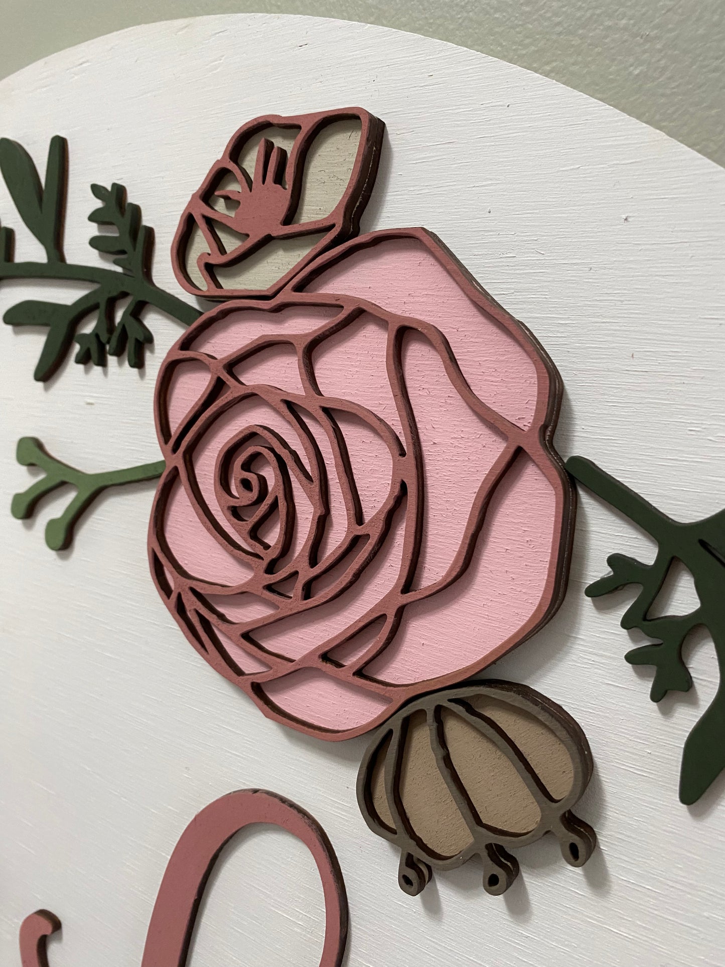 Double Floral Name Sign